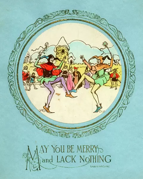 Christmas card, Shakespearean jesters