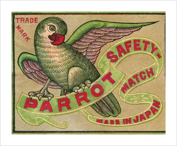 Old Japanese Matchbox label for Parrot Safety Matches