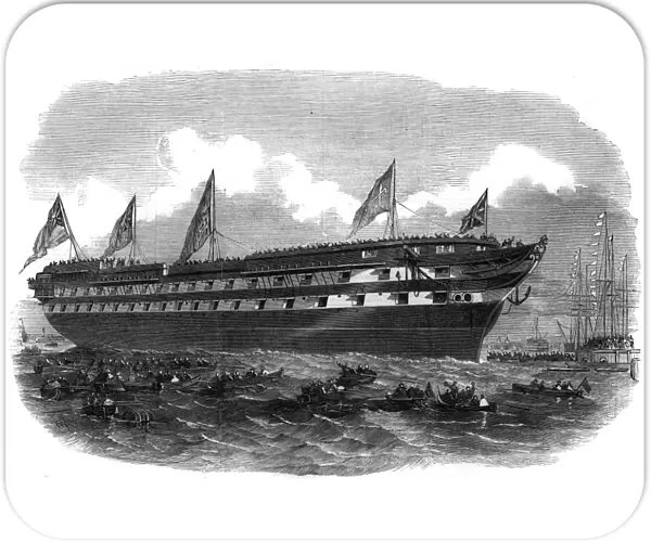Launch of the Hannibal steamship, 1854