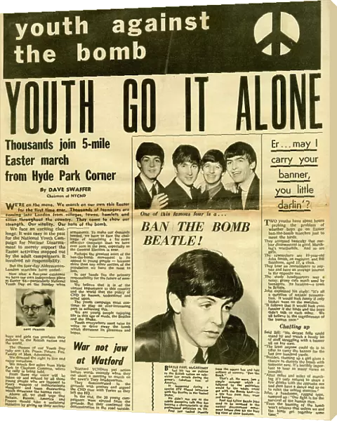 Front page, Youth Against the Bomb, CND newspaper