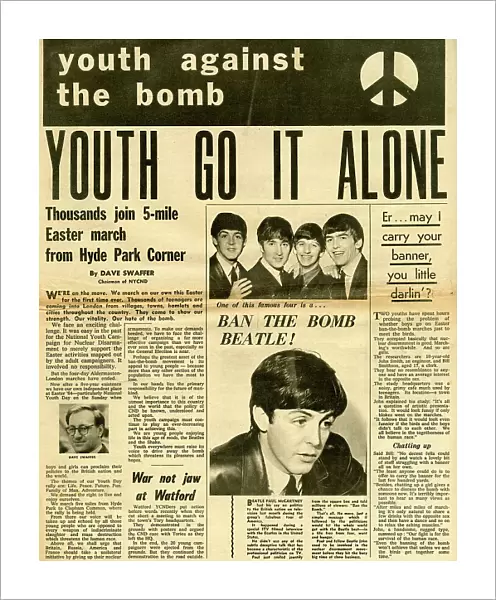 Front page, Youth Against the Bomb, CND newspaper