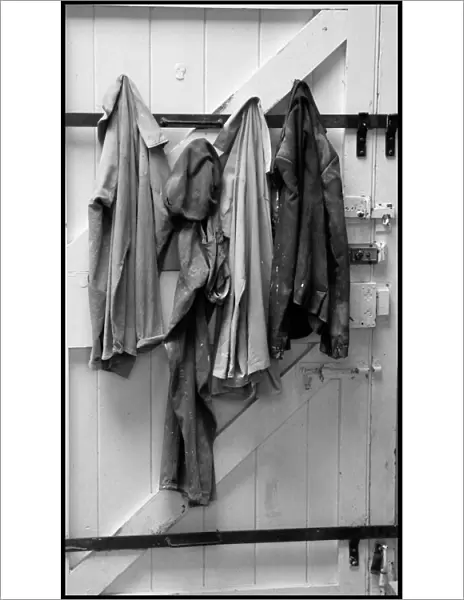 Work clothes in Barbara Hepworths studio St Ives, Cornwall