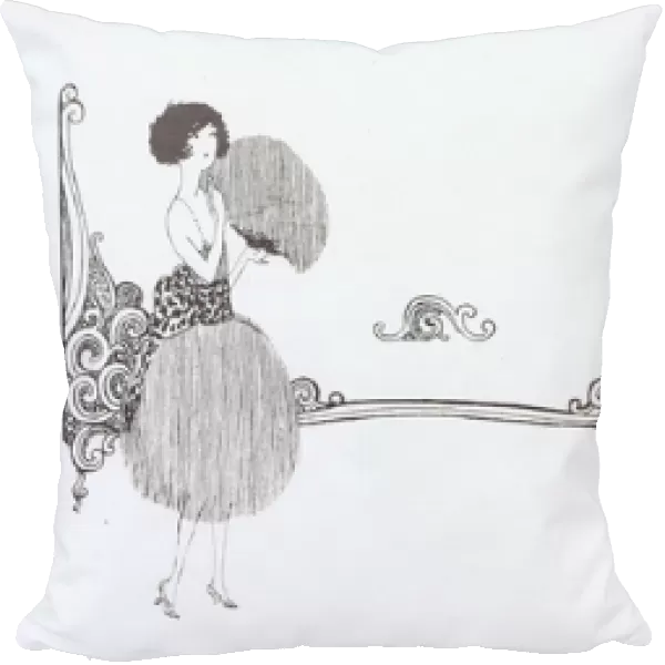 Header sketch of fashionable young lady and young man, 1921