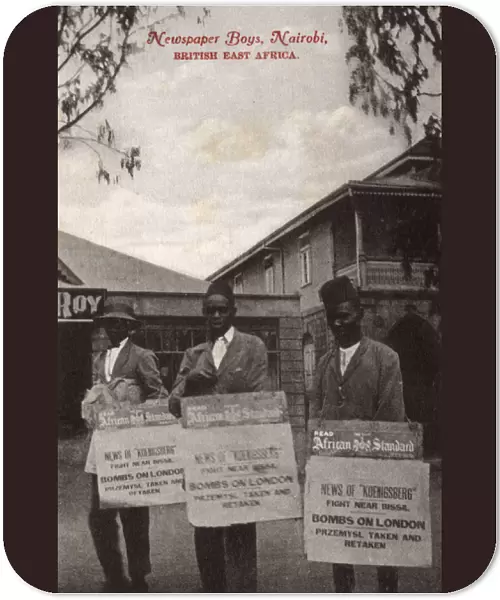 Newspaper advertisers, Nairobi, Kenya, East Africa, WW1
