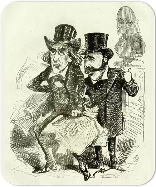 Cartoon, Henry Irving and F B Chatterton