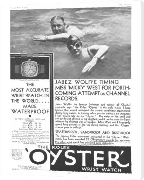Rolex Oyster Wrist Watch advertisement