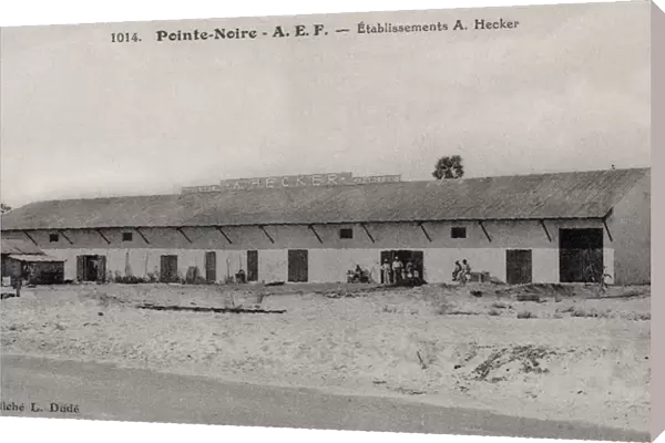Office of colonial agent Hecker in French Equatorial Africa