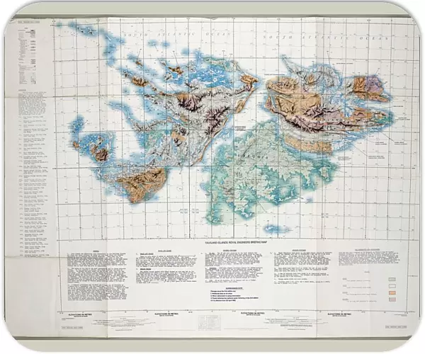 Falkland Islands Royal Engineer briefing map, 1982