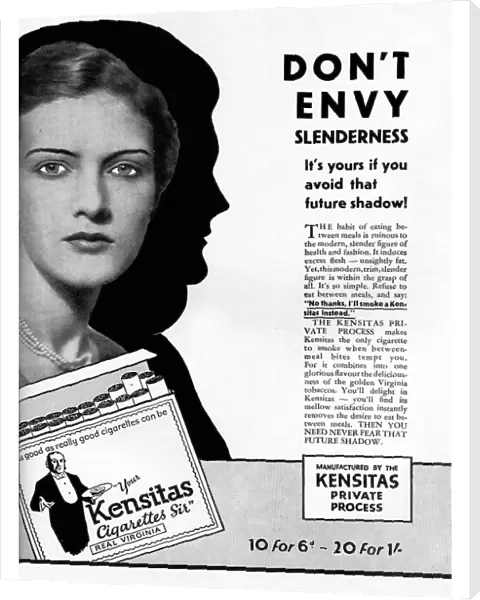 Kensitas cigarettes advertisement - they re slimming