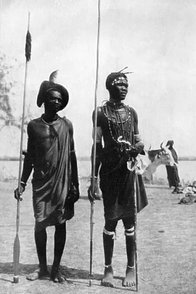 Shilluk warriors, South Sudan