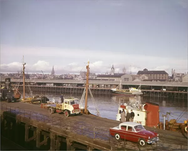View of the harbour and quayside, Aberdeen, Scotland