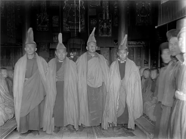 Buddhist priests at a ceremony in a Temple in Kashgar