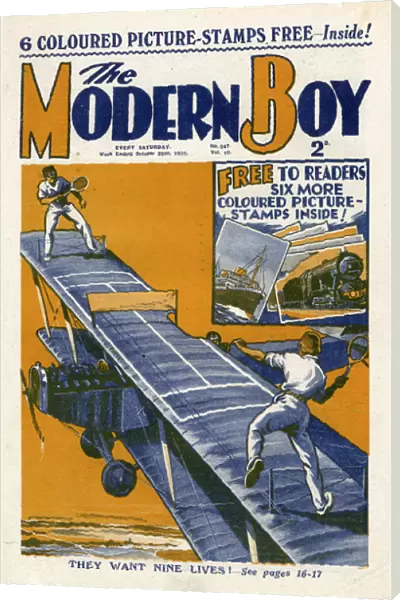 The Modern Boy front cover - Wing walkers play tennis