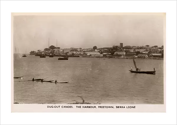 The Harbour, Freetown, Sierra Leone, Africa - Dug-out canoes