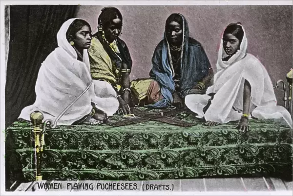 Four Indian women playing Pachisi, India