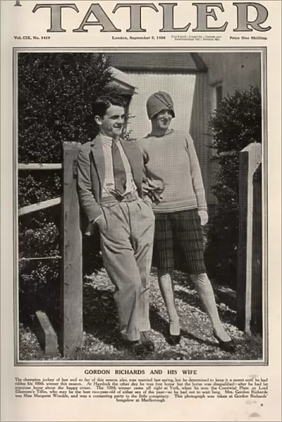 Gordon Richards and his wife at his bungalow in Marlborough