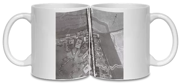 Aerial view, Clairmarais aerodrome, Northern France, WW1