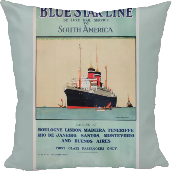 Blue Star Line poster to South America