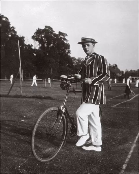 Young man at Hanger Hill Tennis Club, Ealing, West London