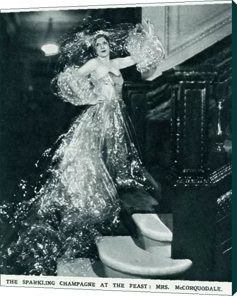 Mrs McCorquodale (Barbara Cartland) dressed as champagne