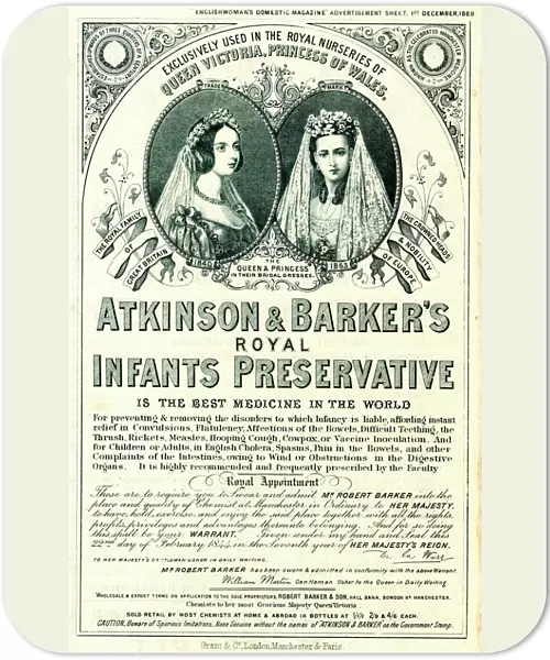 Advert, Atkinson & Barkers Royal Infants Preservative