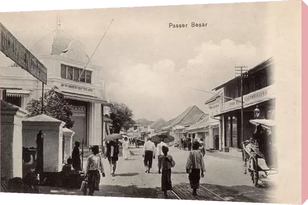Business street in Surabaya, East Java, Indonesia