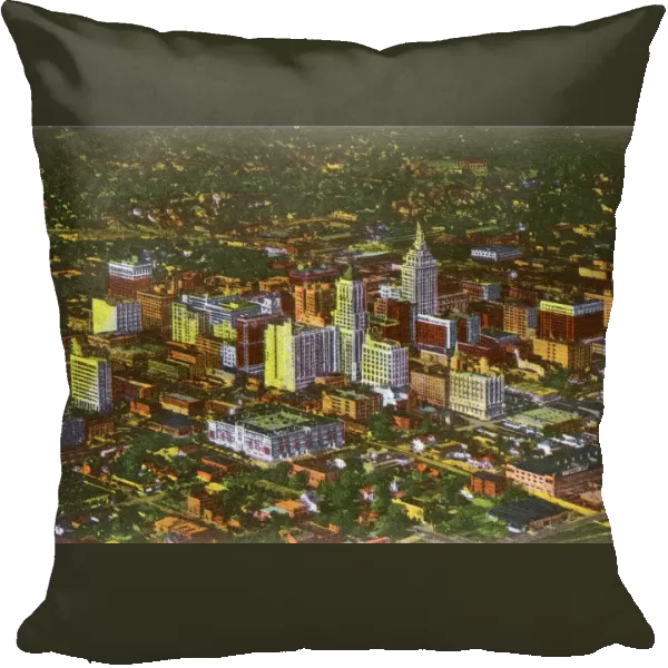 State of Oklahoma, USA - Aerial View of Tulsa at night