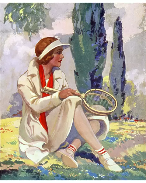 Lady Tennis Player having finished a game