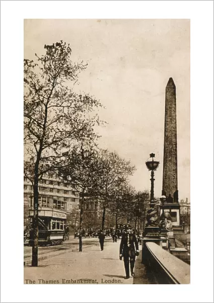 The Thames Embankment with Cleopatras Needle - London