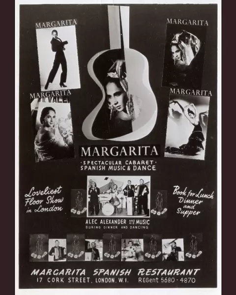 Promotional card for Margarita Spanish Restaurant, London