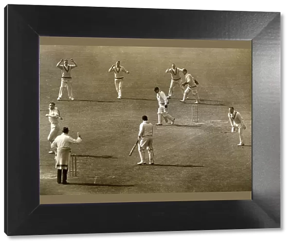 County Cricket Match in 1939 - a wicket for Gover of Surrey