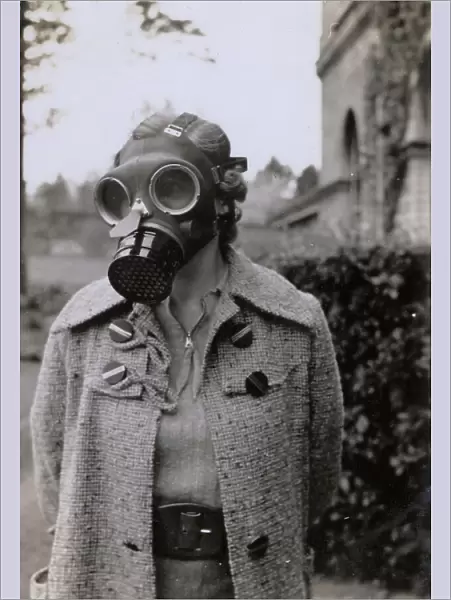 WW2 - Home Front - Woman in her Gas Mask