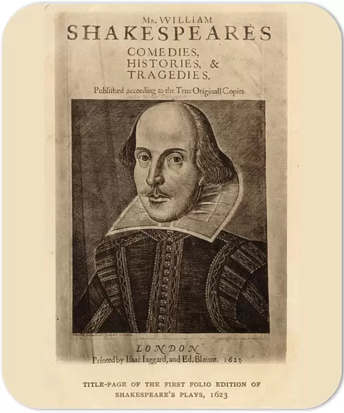 Title page of First Folio of Shakespeares Plays