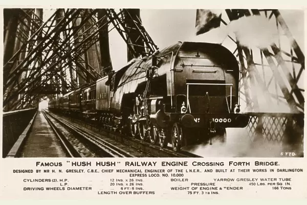 Hush Hush Railway Engine crossing the Forth Rail Bridge