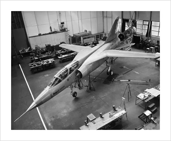 Dassault Mirage G Swing-Wing Prototype in a Hangar with ?