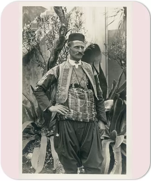 Man in traditional costume of Dubrovnik region of Croatia