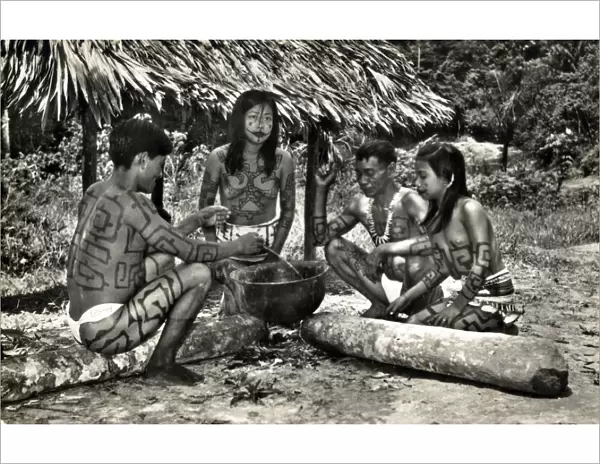 Rio Ampayaco, Peru - Bora Indians in their village