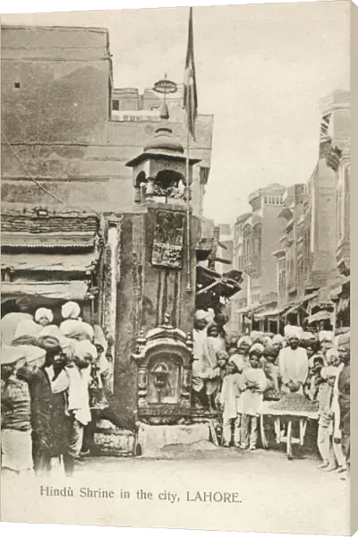 Hindu Shrine at edge of Street in Lahore, Punjab, Pakistan