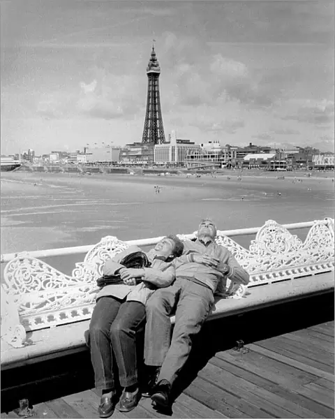 sleeping on Blackpool prom