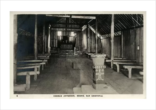 Interior of church, Heuru, San Cristobal, Solomon Islands