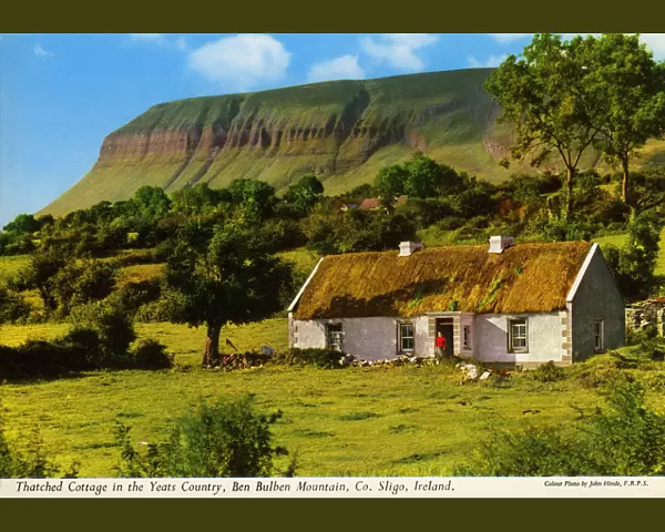 Thatched Cottage in the Yeats Country, Ben Bulben Mountain