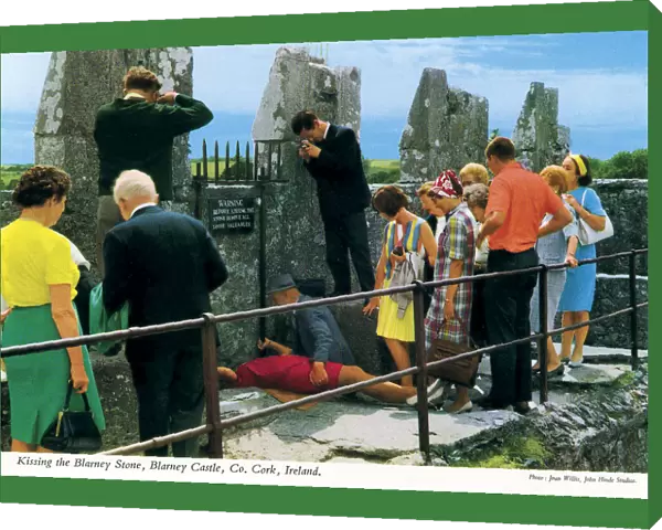 kissing the Blarney Stone, Blarney Castle, Co. Cork