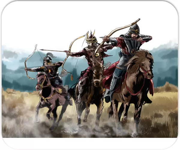 Archers on horseback, Central Asia