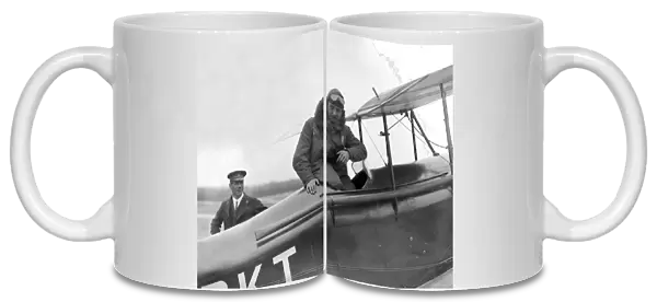 Sir Alan Cobham with his de Havilland DH. 60 Moth biplane
