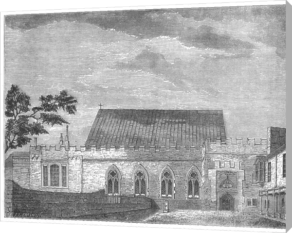 Ely House. Engraving depicting the Hall of Ely House