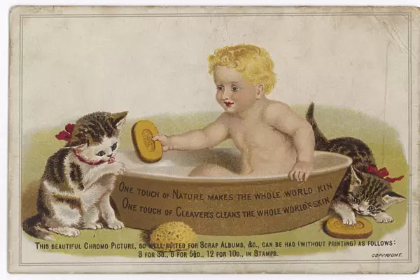 CHILD IN BATH AND CAT