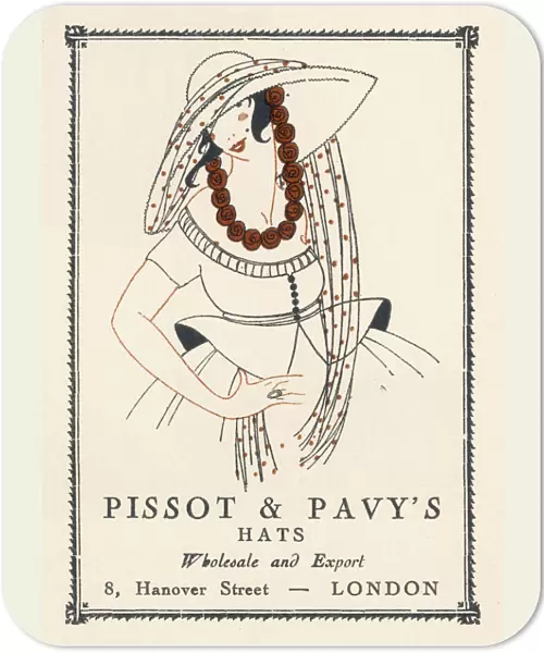 Advert for Pissot & Pavys womens hats 1920 Advert for Pissot & Pavys womens hats