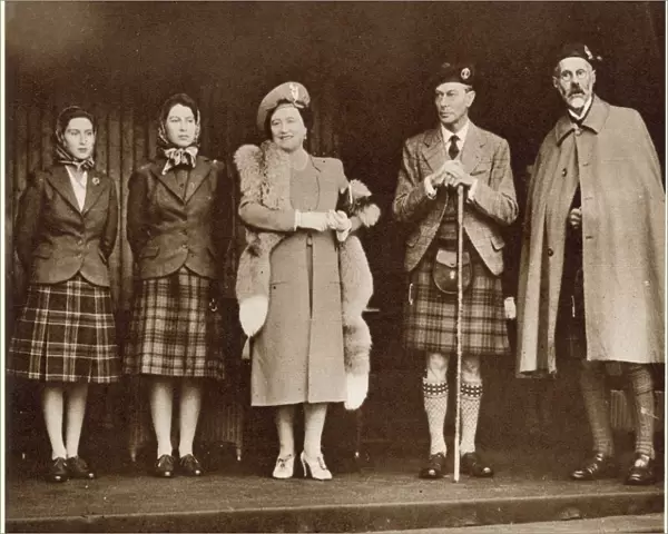 King George VI and Queen Elizabeth, with Princesses Elizabet