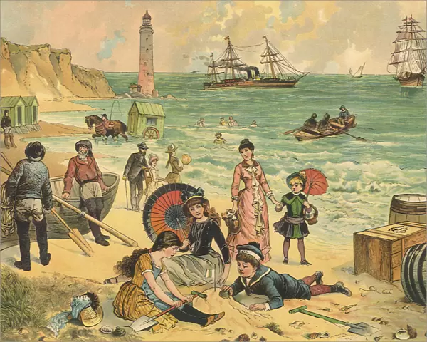 Busy Day at the Beach Date: 1870