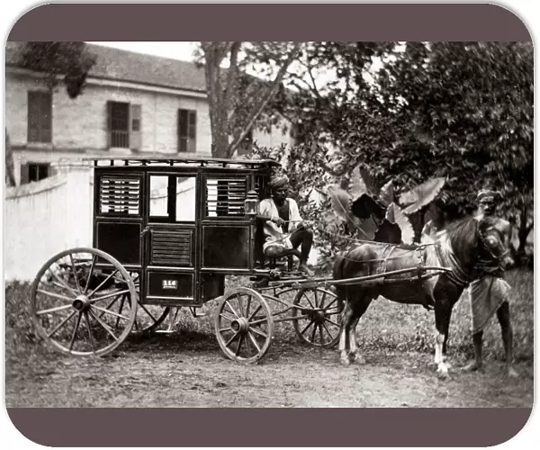 Pony carriage, India, circa 1880s. Date: circa 1880s
